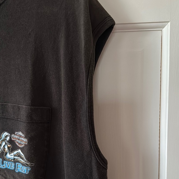 Vintage (2005) Harley-Davidson Men's Black Sleeveless Shirt Bradenton Florida XL - Picture 6 of 12